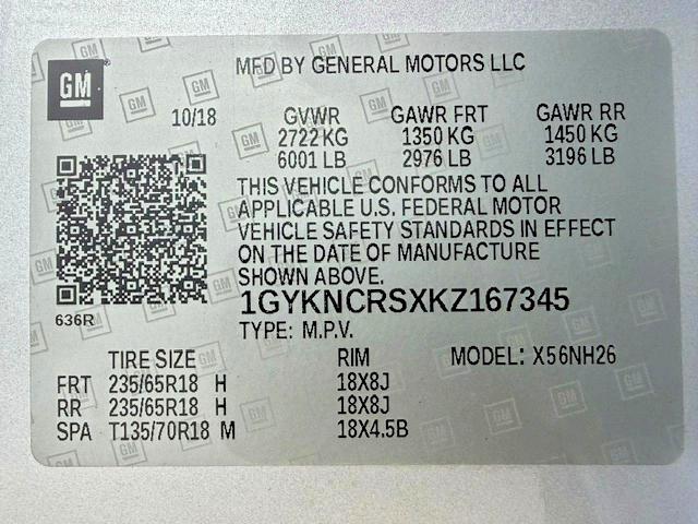 69732506 :رقم المزاد ، 1GYKNCRSXKZ167345 vin ، 2019 Cadillac Xt5 مزاد بيع