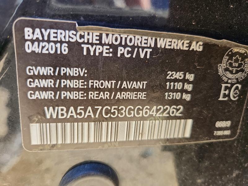 66591526 :رقم المزاد ، WBA5A7C53GG642262 vin ، 2016 Bmw 528 مزاد بيع