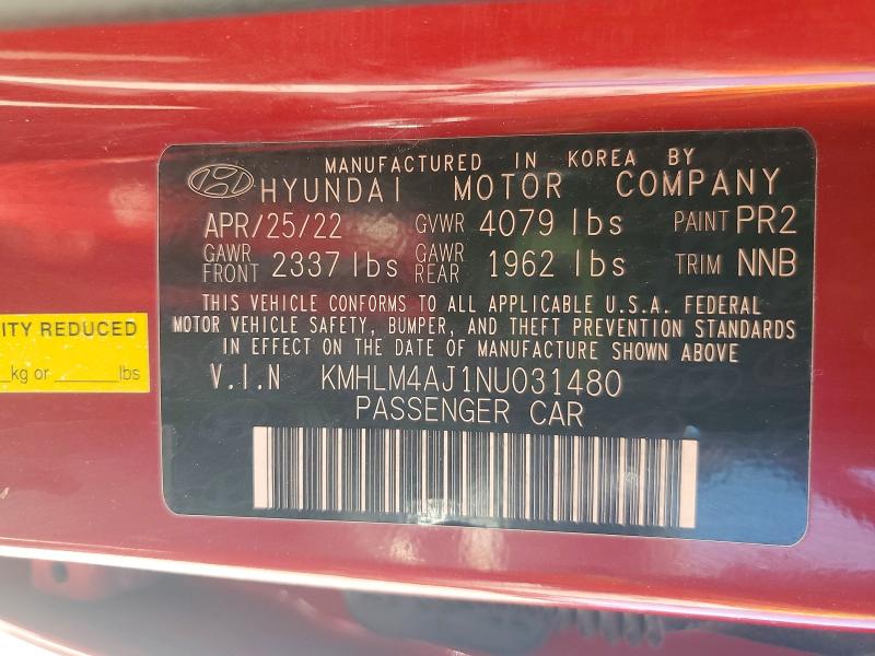 Aukcja sprzedaży 2022 Hyundai Elantra, vin: KMHLM4AJ1NU031480, numer aukcji: 67301906