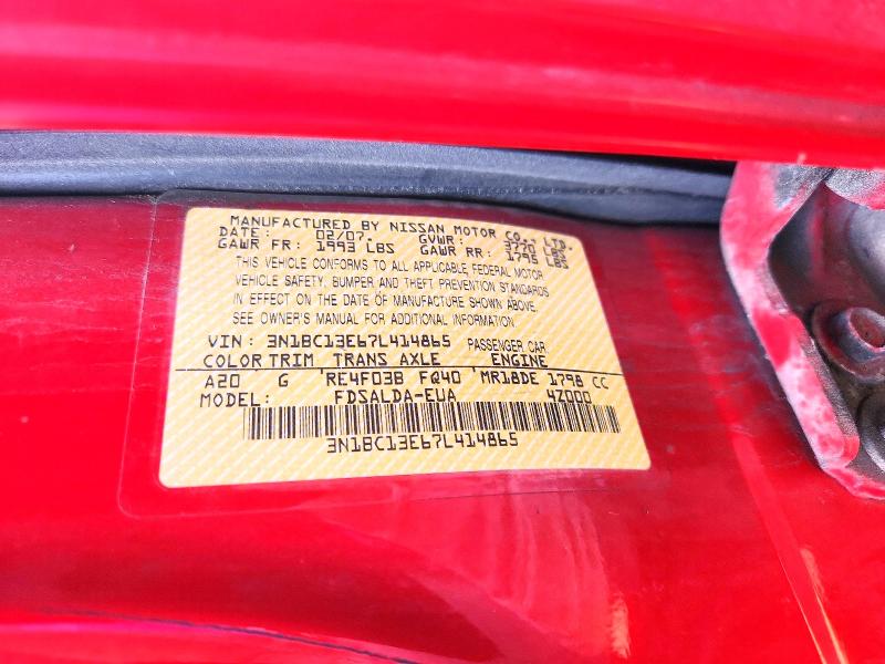 Продаж на аукціоні авто 2007 Nissan Versa, vin: 3N1BC13E67L414865, номер лоту: 69703196