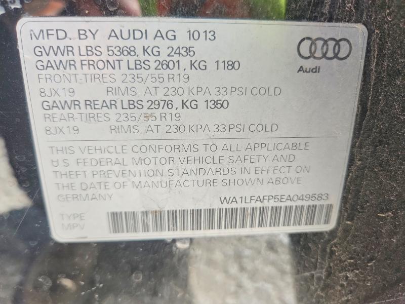 Aukcja sprzedaży 2014 Audi Q5, vin: WA1LFAFP5EA09583         , numer aukcji: 68385106