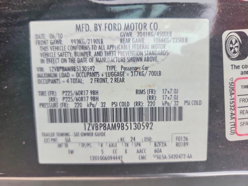 Aukcja sprzedaży 2011 Ford Mustang, vin: 1ZVBP8AM9B5130592, numer aukcji: 65512846