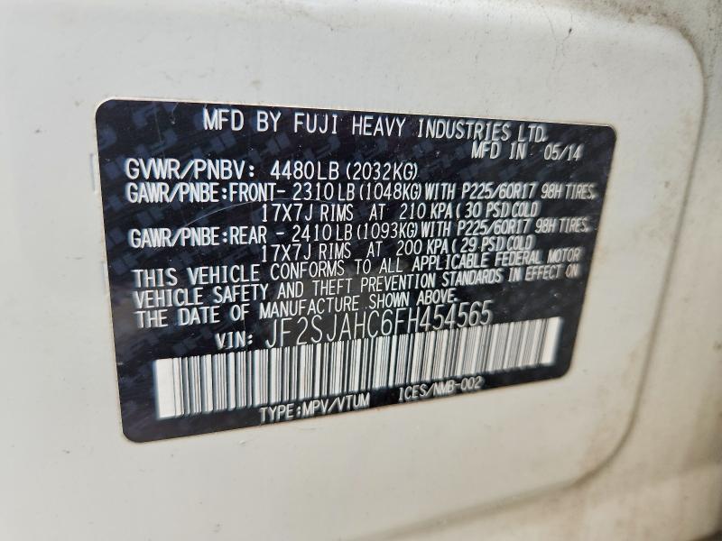 Продажа на аукционе авто 2015 Subaru Forester, vin: JF2SJAHC6FH454565, номер лота: 66612636