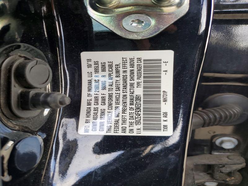 69168766 :رقم المزاد ، 19XZE4F93KE013891 vin ، 2019 Honda Insight مزاد بيع