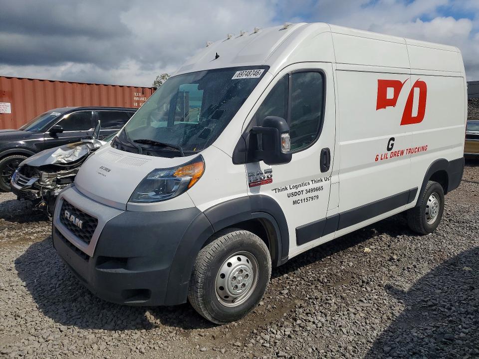 69748746 :رقم المزاد ، 3C6TRVBG1LE106132 vin ، 2020 Ram Promaster 1500 مزاد بيع