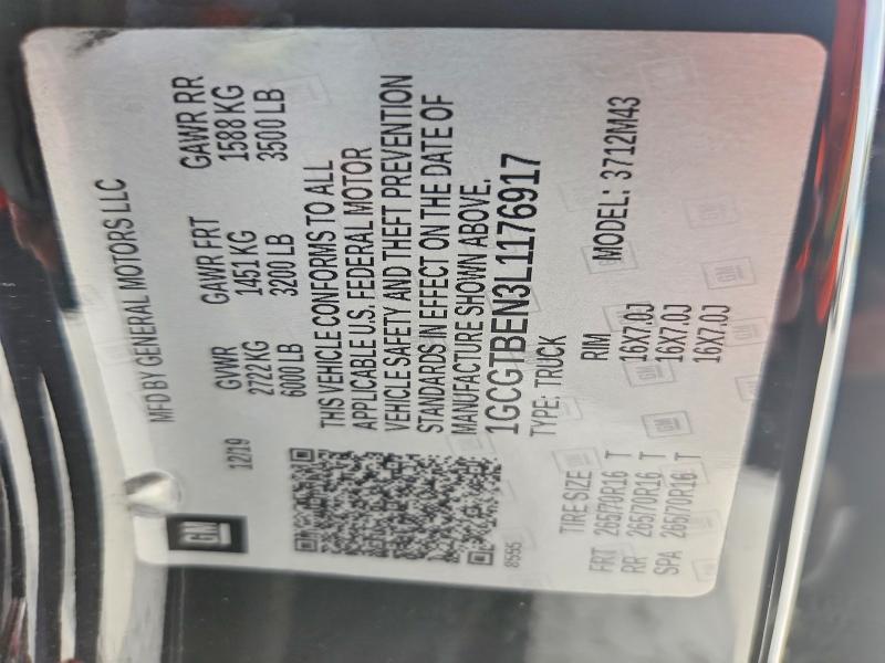 Aukcja sprzedaży 2020 Chevrolet Colorado, vin: 1GCGTBEN3L1176917, numer aukcji: 67632696