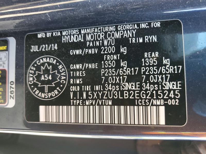 Aukcja sprzedaży 2014 Hyundai Santa Fe Sport, vin: 5XYZU3LB2EG215245, numer aukcji: 67755916