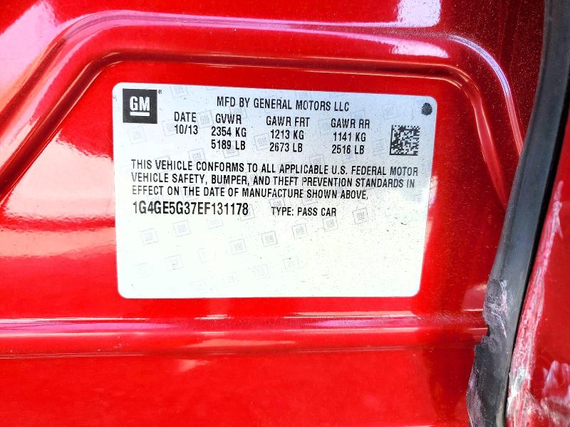 2014 Buick Lacrosse მანქანა იყიდება აუქციონზე, vin: 1G4GE5G37EF131178, აუქციონის ნომერი: 67786216