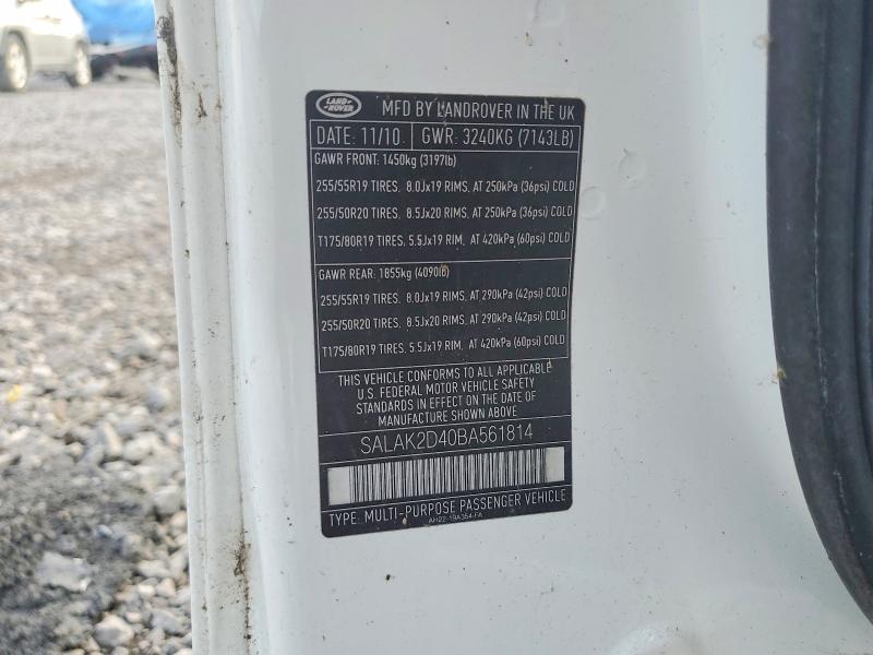Aukcja sprzedaży 2011 Land Rover Lr4, vin: SALAK2D40BA561814, numer aukcji: 68840696