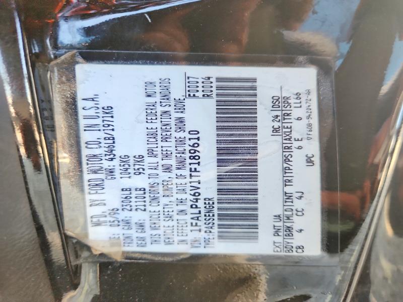 68871466 :رقم المزاد ، 1FALP46V1TF189610 vin ، 1996 Ford Mustang مزاد بيع