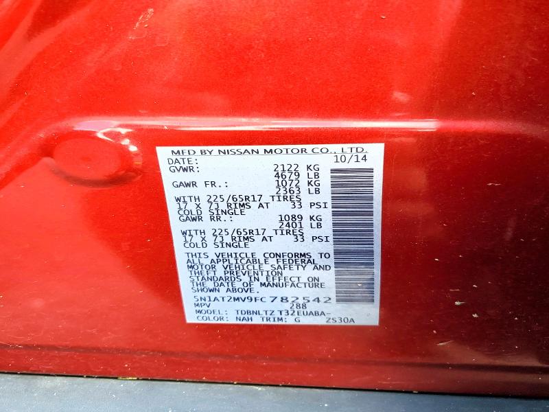 Aukcja sprzedaży 2015 Nissan Rogue, vin: 5N1AT2MV9FC782542, numer aukcji: 70917776