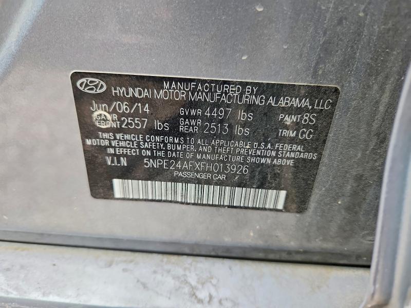 2015 Hyundai Sonata მანქანა იყიდება აუქციონზე, vin: 5NPE24AFXFH013926, აუქციონის ნომერი: 70657606