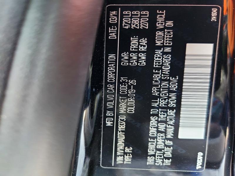 68859836 :رقم المزاد ، YV140MAD7F1183730 vin ، 2015 Volvo S80 مزاد بيع