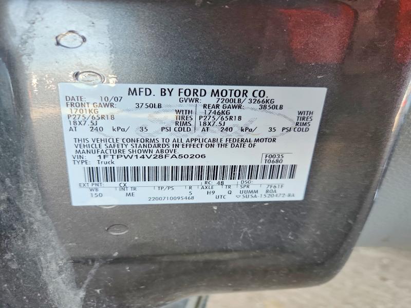 Aukcja sprzedaży 2008 Ford F150, vin: 1FTPW14V28FA50206, numer aukcji: 70978326