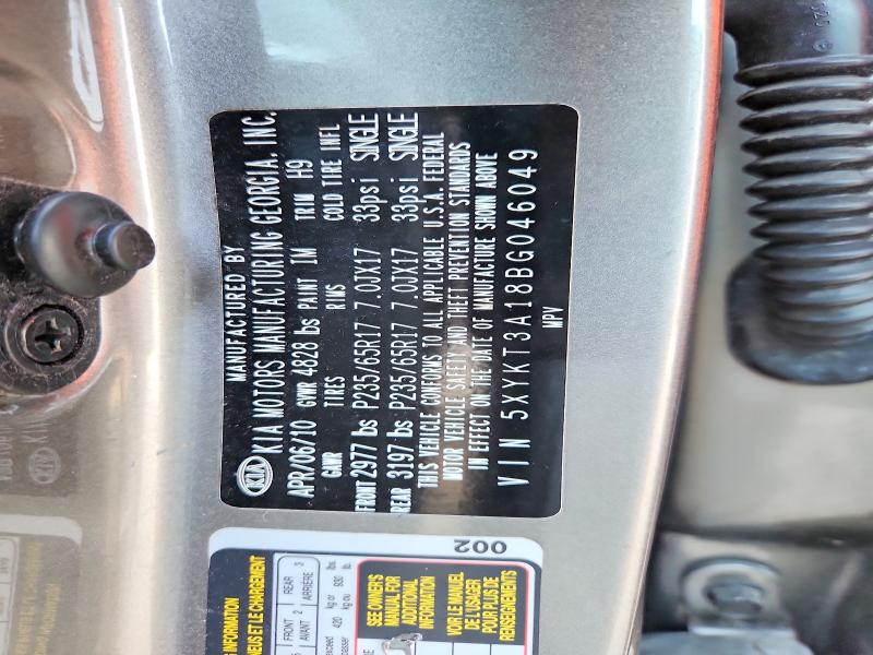 67749126 :رقم المزاد ، 5XYKT3A18BG046049 vin ، 2011 Kia Sorento مزاد بيع