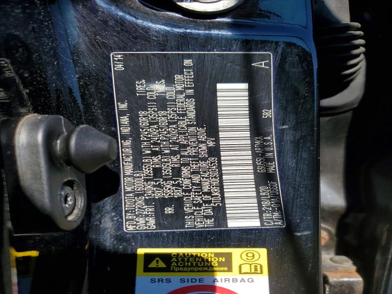 67679146 :رقم المزاد ، 5TDJKRFH0ES034539 vin ، 2014 Toyota Highlander مزاد بيع