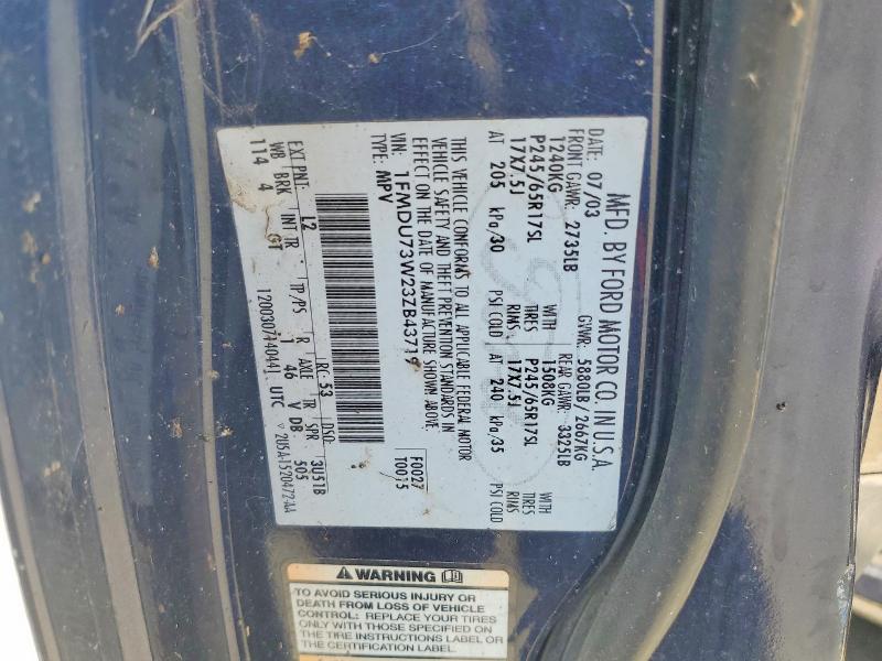 2003 Ford Explorer მანქანა იყიდება აუქციონზე, vin: 1FMDU73W23ZB43719, აუქციონის ნომერი: 68713546