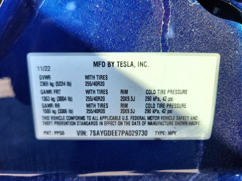 2023 Tesla Model Y მანქანა იყიდება აუქციონზე, vin: 7SAYGDEE7PA029730, აუქციონის ნომერი: 68710586