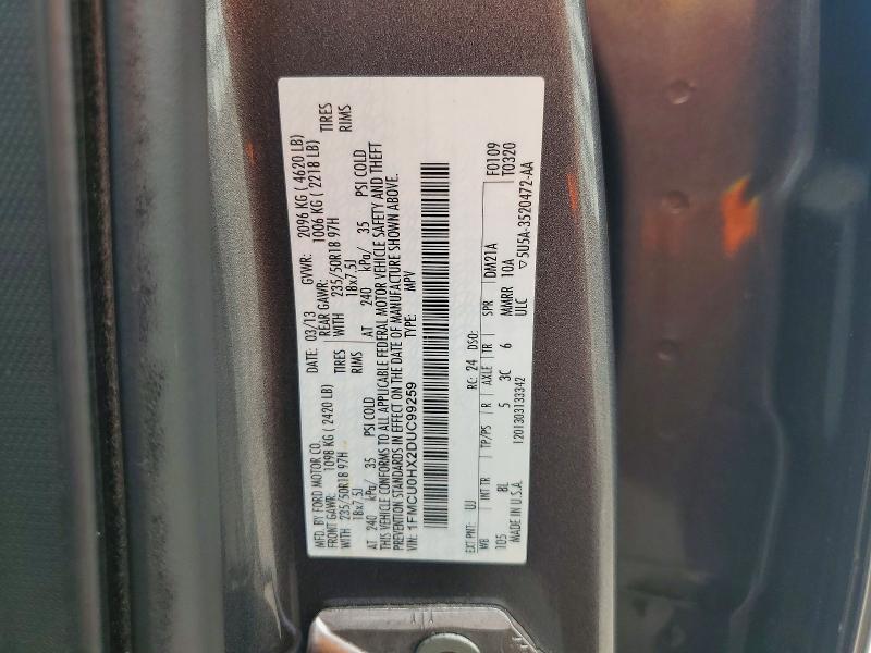 Aukcja sprzedaży 2013 Ford Escape, vin: 1FMCU0HX2DUC99259, numer aukcji: 68940706