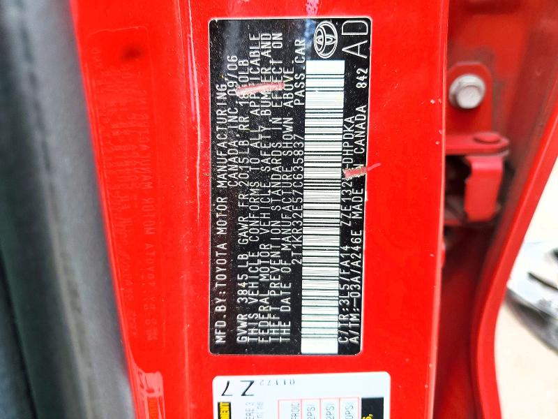 Aukcja sprzedaży 2007 Toyota Matrix, vin: 2T1KR32E57C635837, numer aukcji: 69557656