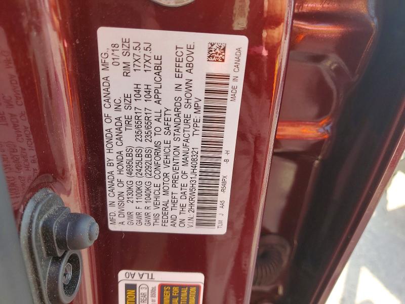Aukcja sprzedaży 2018 Honda Cr-v, vin: 2HKRW5H31JH408321, numer aukcji: 70361206