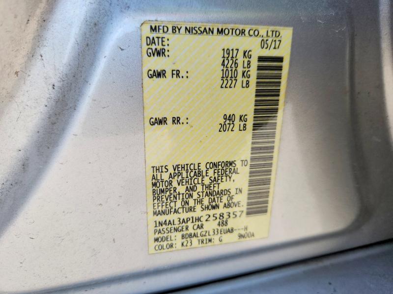 Aukcja sprzedaży 2017 Nissan Altima, vin: 1N4AL3AP1HC258357, numer aukcji: 71037606
