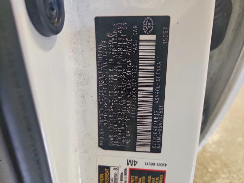 68871716 :رقم المزاد ، 4T4BF3EKXAR077022 vin ، 2010 Toyota Camry مزاد بيع