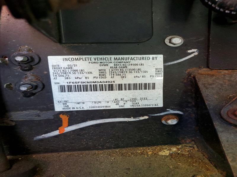 Aukcja sprzedaży 2021 Ford F59, vin: 1F65F5KN0M0A04925, numer aukcji: 68133726