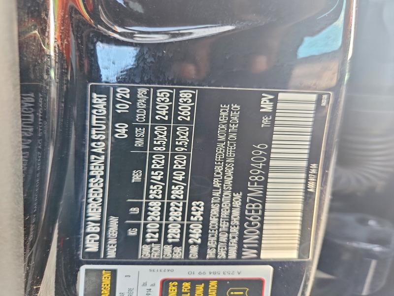 63492666 :رقم المزاد ، W1N0G6EB7MF894096 vin ، 2021 Mercedes-benz Glc مزاد بيع
