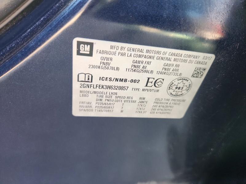 Aukcja sprzedaży 2017 Chevrolet Equinox, vin: 2GNFLFEK3H6320857, numer aukcji: 70162586
