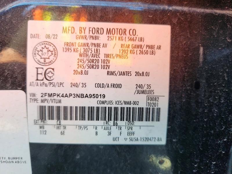 Aukcja sprzedaży 2022 Ford Edge, vin: 2FMPK4AP3NBA95019, numer aukcji: 67172496