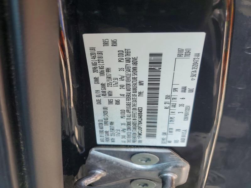 67435616 :رقم المزاد ، 1FMCU0F76KUA88453 vin ، 2019 Ford Escape مزاد بيع