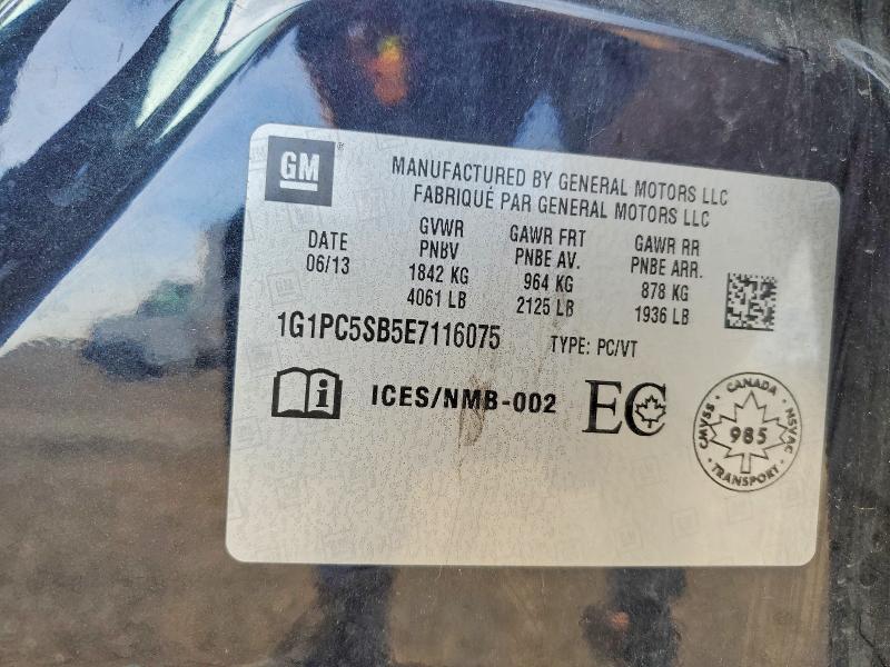 2014 Chevrolet Cruze მანქანა იყიდება აუქციონზე, vin: 1G1PC5SB5E7116075, აუქციონის ნომერი: 67538236
