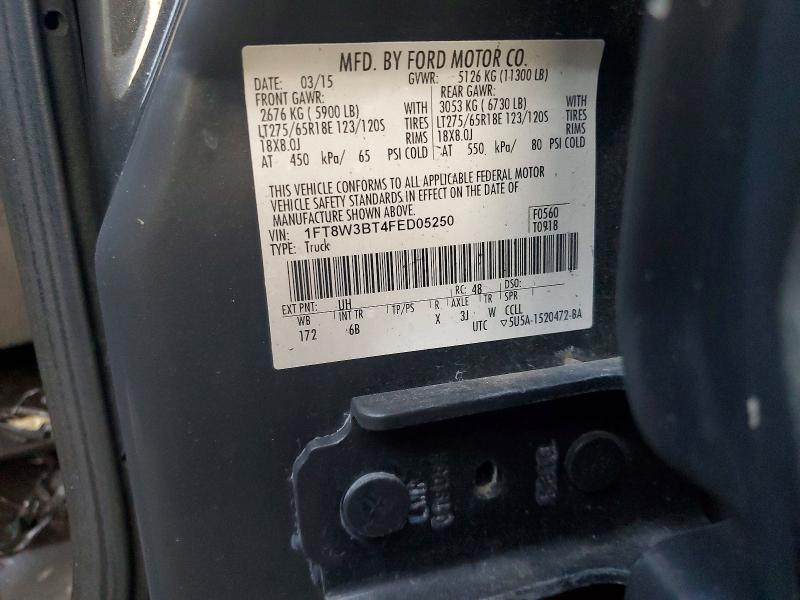 68371116 :رقم المزاد ، 1FT8W3BT4FED05250 vin ، 2015 Ford F350 مزاد بيع