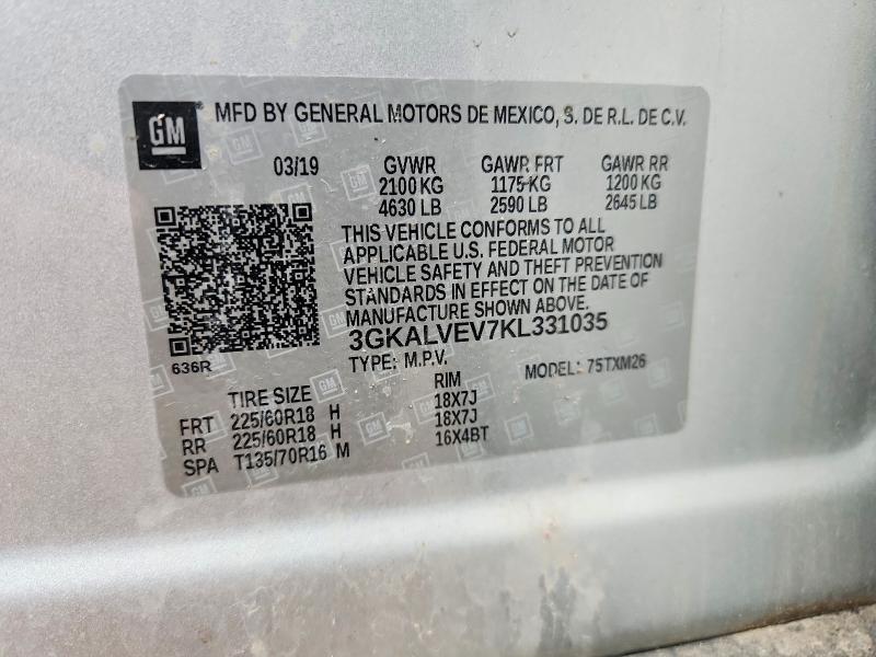 Auction sale of the 2019 Gmc Terrain, vin: 3GKALVEV7KL331035, lot number: 68400606