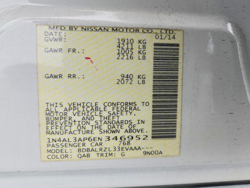 Aukcja sprzedaży 2014 Nissan Altima, vin: 1N4AL3AP6EN346952, numer aukcji: 70826326