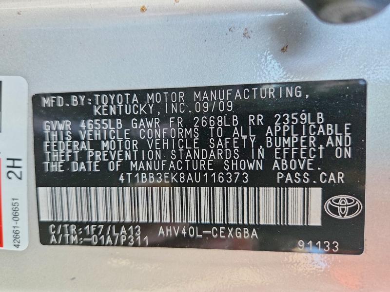 2010 Toyota Camry მანქანა იყიდება აუქციონზე, vin: 4T1BB3EK8AU116373, აუქციონის ნომერი: 67528776