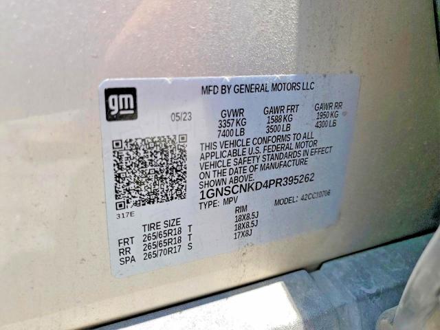 Продажа на аукционе авто 2023 Chevrolet Tahoe, vin: 1GNSCNKD4PR395262, номер лота: 65021336