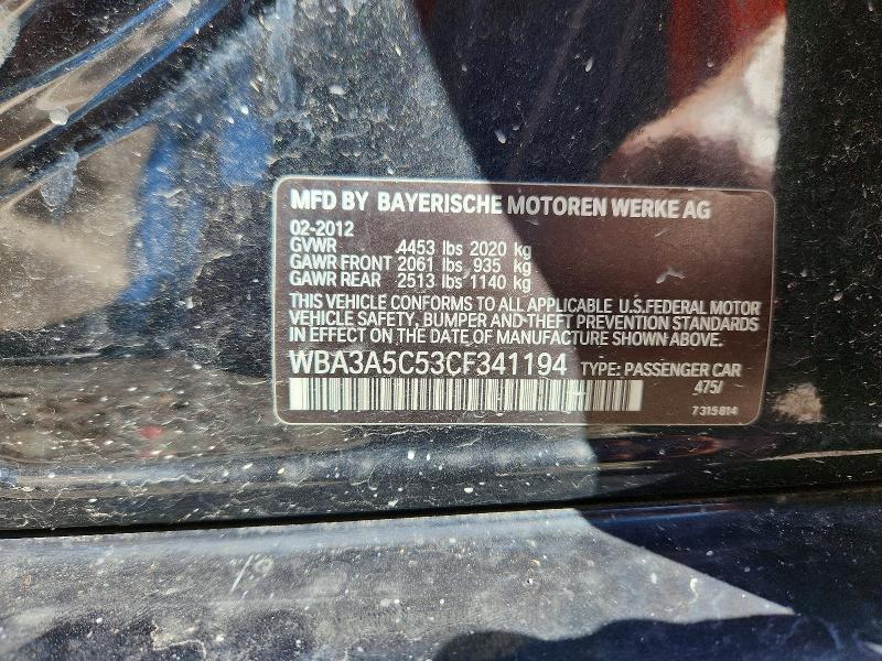 68204986 :رقم المزاد ، WBA3A5C53CF341194 vin ، 2012 Bmw 328 مزاد بيع