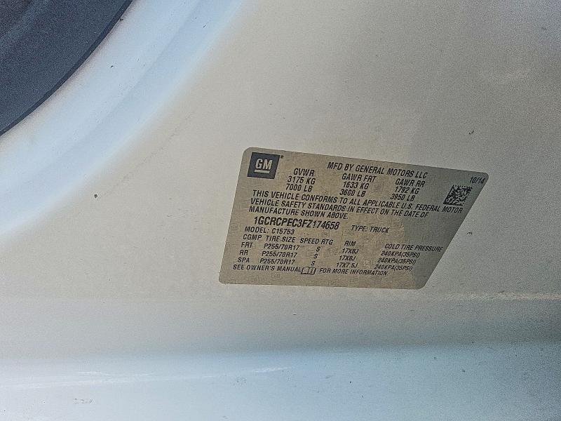 2015 Chevrolet Silverado მანქანა იყიდება აუქციონზე, vin: 1GCRCPEC3FZ174658, აუქციონის ნომერი: 68783776