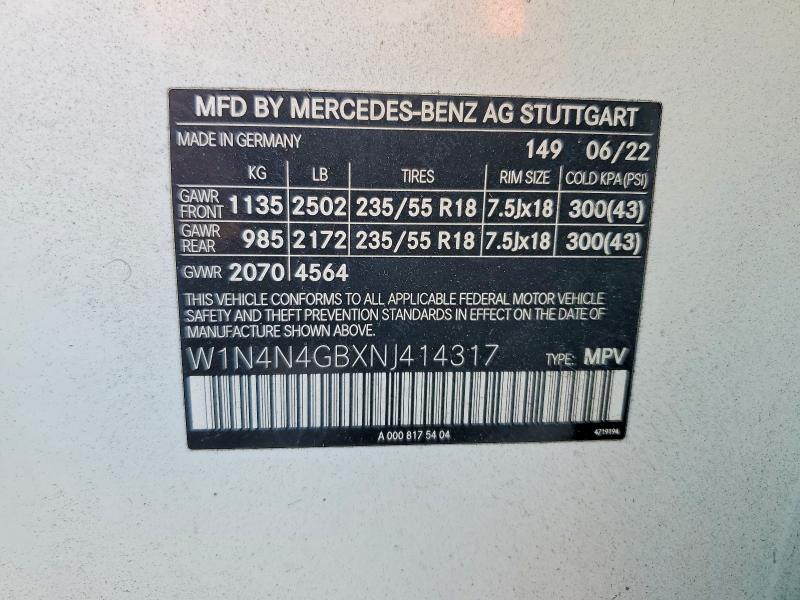 Auction sale of the 2022 Mercedes-benz Gla, vin: W1N4N4GBXNJ414317, lot number: 68066046