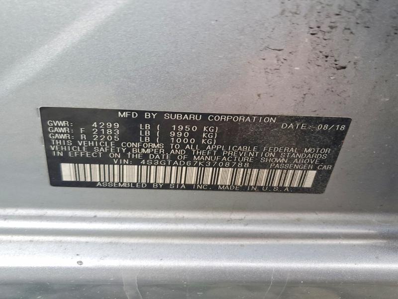 Aukcja sprzedaży 2019 Subaru Impreza, vin: 4S3GTAD67K3708788, numer aukcji: 68494996