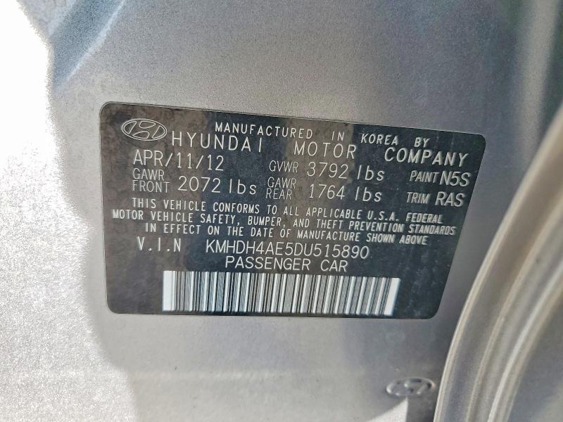 Продаж на аукціоні авто 2013 Hyundai Elantra, vin: KMHDH4AE5DU515890, номер лоту: 69624636