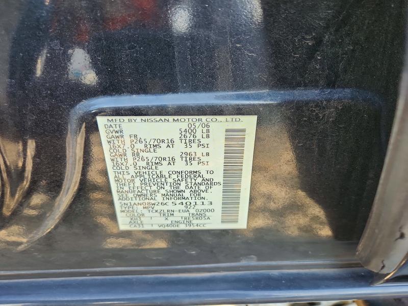 Продаж на аукціоні авто 2006 Nissan Xterra, vin: 5N1AN08W26C540113, номер лоту: 69308236