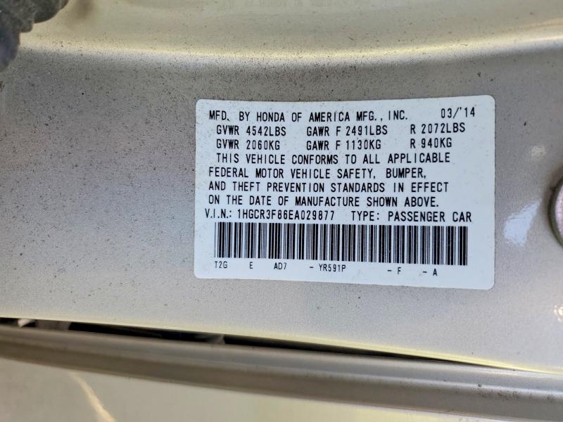 Aukcja sprzedaży 2014 Honda Accord, vin: 1HGCR3F86EA029877, numer aukcji: 68510306