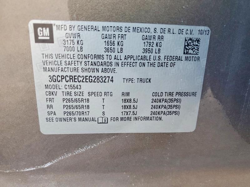 2014 Chevrolet Silverado მანქანა იყიდება აუქციონზე, vin: 3GCPCREC2EG283274, აუქციონის ნომერი: 67892076