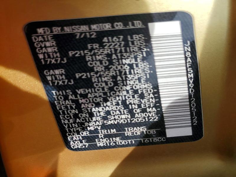 Aukcja sprzedaży 2013 Nissan Juke, vin: JN8AF5MV9DT205122, numer aukcji: 65962076