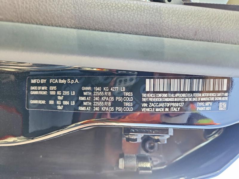 Aukcja sprzedaży 2015 Jeep Renegade, vin: ZACCJABT0FPB59127, numer aukcji: 70645376