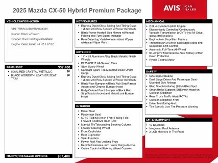 Aukcja sprzedaży 2025 Mazda Cx-50, vin: 7MMVAADW0SN131345, numer aukcji: 68668496