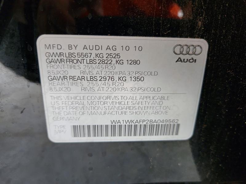 Aukcja sprzedaży 2011 Audi Q5, vin: WA1WKAFP2BA049562, numer aukcji: 66994306